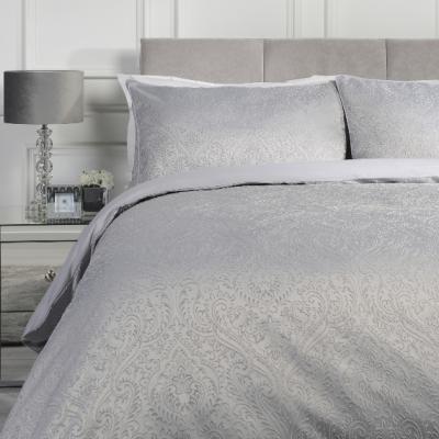 The Range Amara Jacquard Duvet Cover and Pillowcase Set - Silver / King