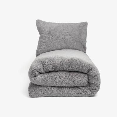 The Range Brentfords Sherpa Fleece Reverse Duvet Cover Bedding Set - Grey / King