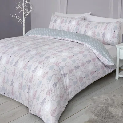 The Range Sugar Forest Duvet Cover and Pillowcase Set - Blush / King