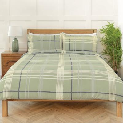 The Range Blair Check Duvet Cover and Pillowcase Set - Sage / King