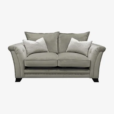 Barker and Stonehouse Dorsey Standard Back 2 Seater Sofa, Grey Fabric | Barker & Stonehouse