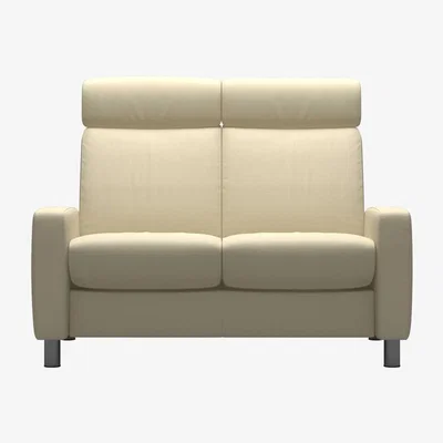 Barker and Stonehouse Stressless Arion High Back 2 Seater Sofa, Green Leather | Stressless