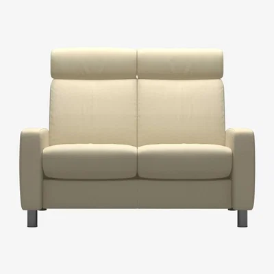 Barker and Stonehouse Stressless Arion High Back 2 Seater Sofa, Brown Leather | Stressless
