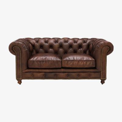 Barker and Stonehouse Asquith Leather 2 Seater Chesterfield Sofa