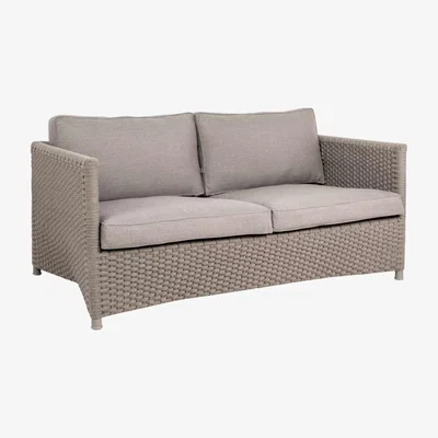 Barker and Stonehouse Cane-line Diamond 2 Seater Garden Sofa, Taupe | Barker & Stonehouse
