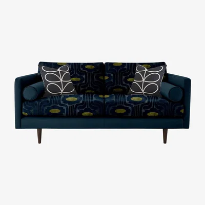 Barker and Stonehouse Orla Kiely Mimosa Medium Sofa, Patterned Velvet