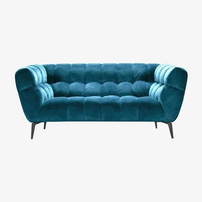 Barker and Stonehouse 2 Seater Sofa  - Teal Velvet - W202 x D95 x H76cm - Barker and Stonehouse