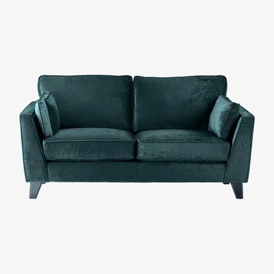 Barker and Stonehouse Rene 2 Seater Sofa Without Scatters, Green Fabric | Barker & Stonehouse