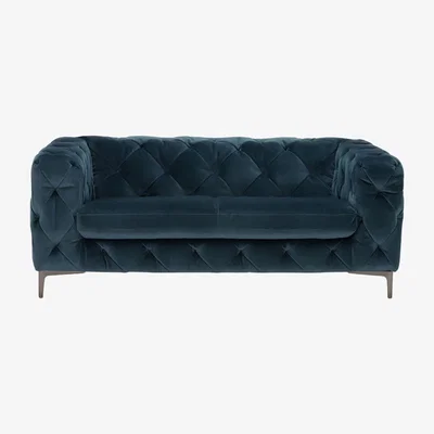Barker and Stonehouse Sophia 2 Seater Velvet Sofa, Teal | Barker & Stonehouse