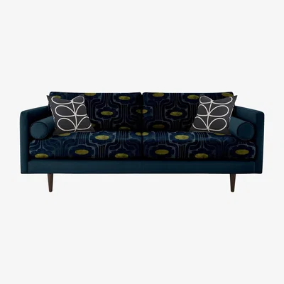 Barker and Stonehouse Orla Kiely Mimosa Large Sofa, Patterned Velvet