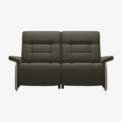 Barker and Stonehouse Stressless Mary 2 Seater With 2 Power Quickship Recliner Sofa, Green Leather | Barker & Stonehouse