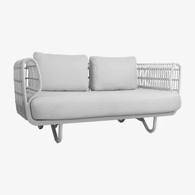 Barker and Stonehouse Cane-line Nest Outdoor 2 Seater Sofa, White | Barker & Stonehouse