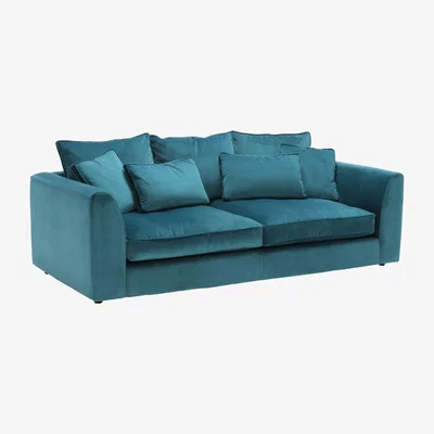 Barker and Stonehouse Harrington Large Sofa, Lumino Teal With Foam Interiors