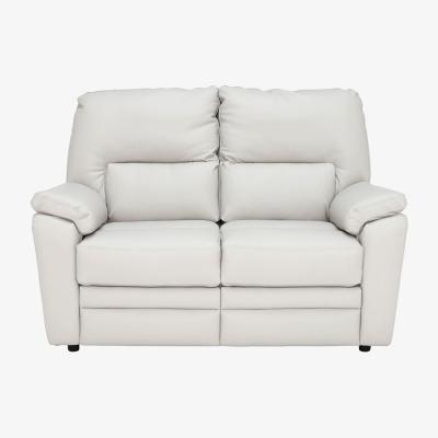 Barker and Stonehouse Teifi 2 Seater Leather Sofa, White | Barker & Stonehouse