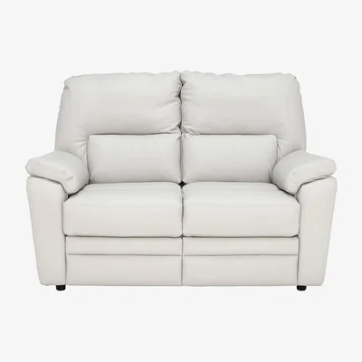 Barker and Stonehouse Teifi 2 Seater Leather Sofa, White | Barker & Stonehouse