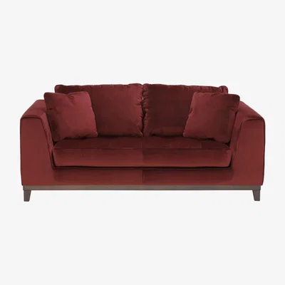 Barker and Stonehouse Harlow 2 Seater Velvet Sofa, Burgundy
