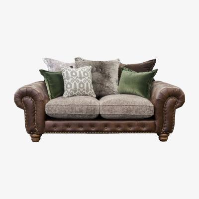 Barker and Stonehouse Melville Small Pillow Back 2 Seater Sofa, 776 Leather | Barker & Stonehouse