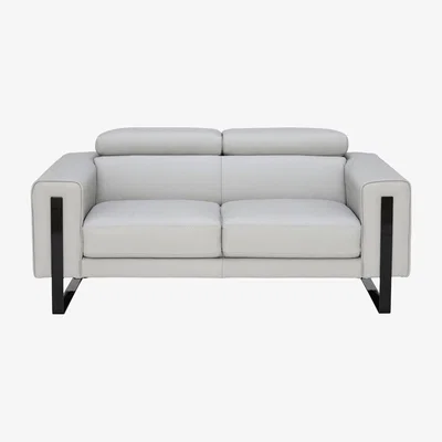 Barker and Stonehouse Milan 2 Seater Sofa, Grey Leather | Barker & Stonehouse