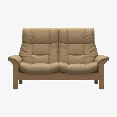 Barker and Stonehouse Stressless Buckingham 2 Seater Recliner Sofa Quickship, Neutral Leather | Barker & Stonehouse