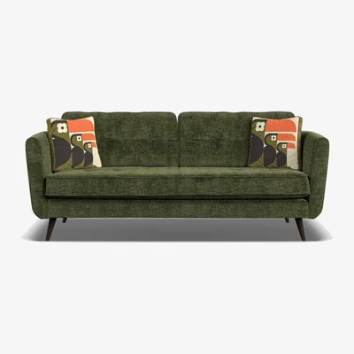 Barker and Stonehouse Orla Kiely Ivy Large Sofa, Green Fabric | Barker & Stonehouse