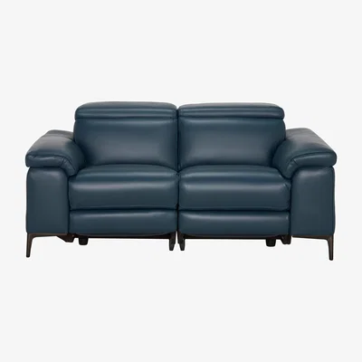 Barker and Stonehouse Paolo 2 Seater Electric Recliner Sofa 2 Headrests, Blue | Barker & Stonehouse