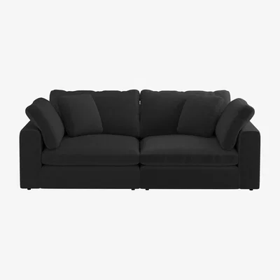 Barker and Stonehouse Artenis 2 Seater Sofa, Black Fabric | Barker & Stonehouse