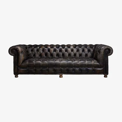 Barker and Stonehouse Timothy Oulton Westminster Button 2.5 Seater Chesterfield Sofa, Vagabond Black