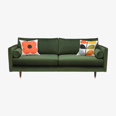 Barker and Stonehouse Orla Kiely Mimosa Large Sofa, Plain Velvet