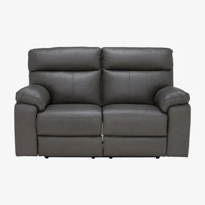 Barker and Stonehouse Clark 2 Seater Leather Power Motion Recliner Sofa, Grey | Barker & Stonehouse