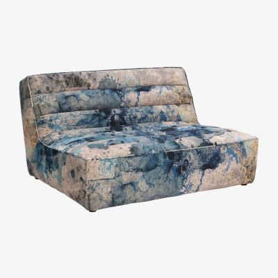 Barker and Stonehouse Timothy Oulton Shabby Sectional 2 Seater Sofa, Faded and Degraded Melting Paisley