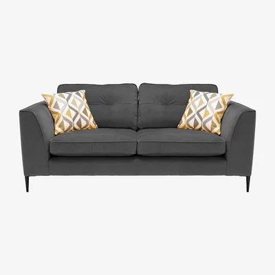 Barker and Stonehouse Conza Large Sofa, Black Fabric | Barker & Stonehouse