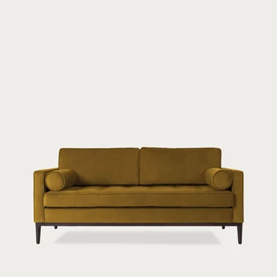 Bombinate.com Mustard Model 02 Velvet 2 Seater Sofa