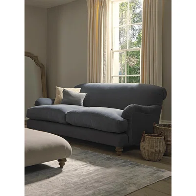 Cox and Cox Cosy Two Seater Sofa - Mid Blue Velvet