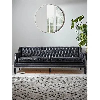 Cox and Cox Leather Buttoned Sofa