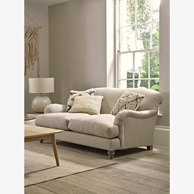 Cox and Cox Cosy Two Seater Sofa - Ash Linen Cotton Blend (Sample)
