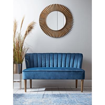 Cox and Cox Fluted Velvet Sofa - Blue