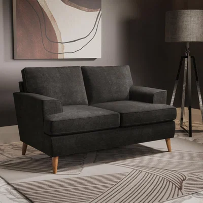 Chiltern Oak Furniture Stockholm 2 Seater Sofa Plush Asphalt Fabric