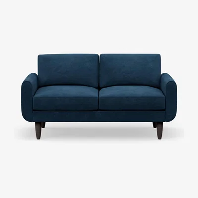 Cuckooland Hutch Rise Velvet 2 Seater Sofa with Round Arms - Ink