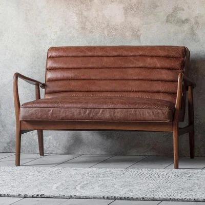Cuckooland Safir 2 Seater Leather Sofa  - Antique Ebony