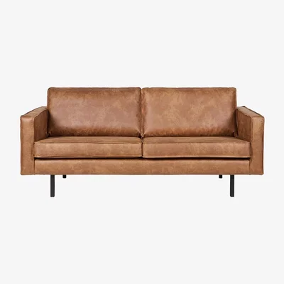 Cuckooland Rodeo 2 Seater Leather Sofa in Tan by BePureHome