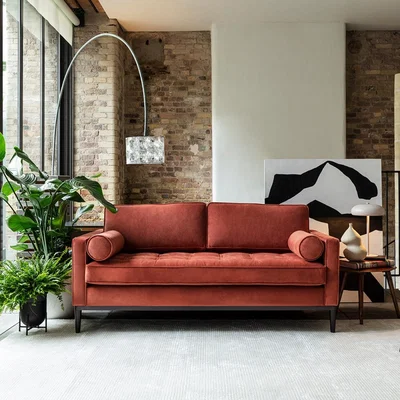 Cuckooland Swyft Sofa in a Box Model 02 Velvet 2 Seater Sofa - Vine