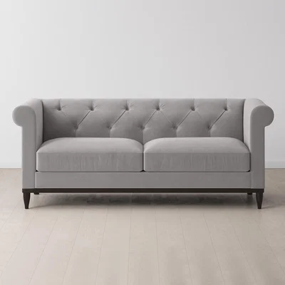 Cuckooland Swyft Sofa in a Box Model 09 Chesterfield Velvet 2 Seater Sofa - Elephant