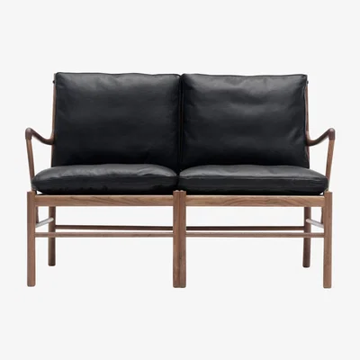 The Conran Shop OW149-2 Colonial Sofa Walnut & Leather