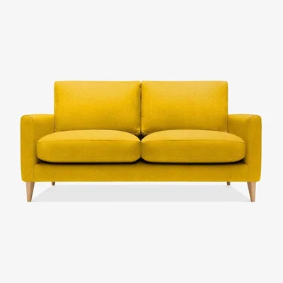 Cult Furniture 2 Seater Sofa Fabric and Leg Colour: Woven Wool, Mustard, Leg  Natural