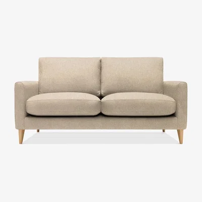 Cult Furniture 2 Seater Sofa Fabric and Leg Colour: Woven Wool, Beige, Leg  Natural