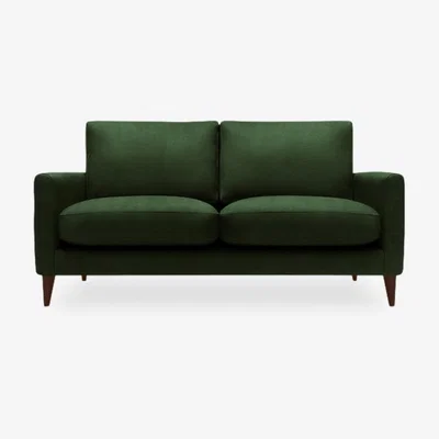 Cult Furniture 2 Seater Sofa Fabric and Leg Colour: Velvet, Forest Green, Leg  Walnut