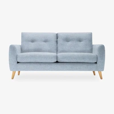 Cult Furniture 2 Seater Sofa Fabric and Leg Colour: Checkerboard Weave, Duck Egg Blue, Leg  Natural
