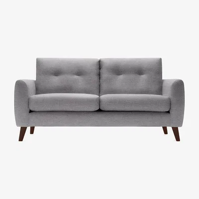 Cult Furniture 2 Seater Sofa Fabric and Leg Colour: Checkerboard Weave, Charcoal, Leg  Walnut