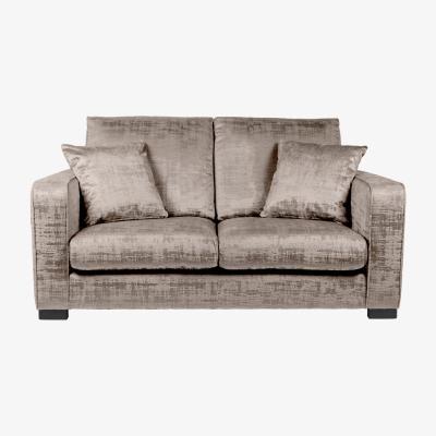 Dunelm Carson Distressed Velvet 2 Seater Sofa Mink