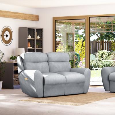 Dunelm Wareham 2 Seater Power Recliner Sofa Chenille Sky